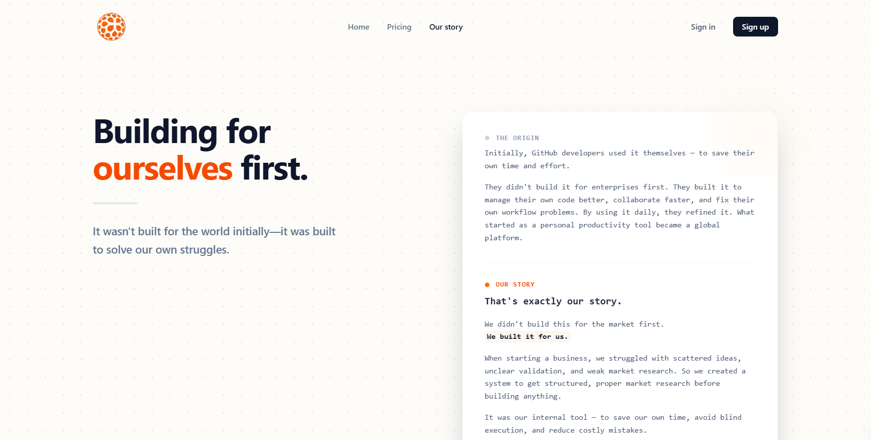 Startup Idea Validation Platform Mockup